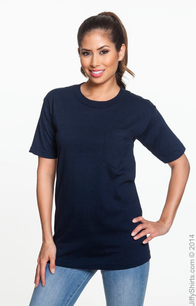 Unisex Cotton Pocket T-Shirt - Navy