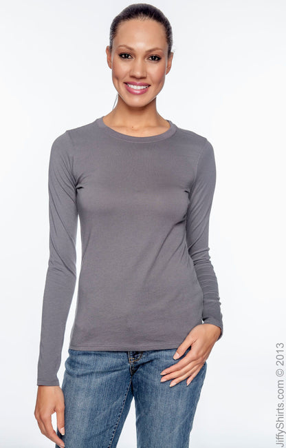 Women's 100% Organic Cotton Classic Long-Sleeve T-Shirt - Charcoal