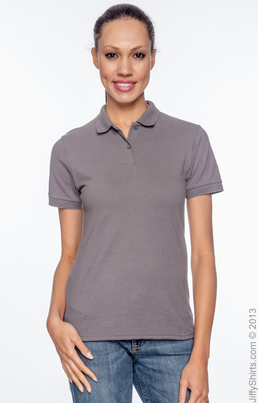 Women's Piqué Polo - Charcoal