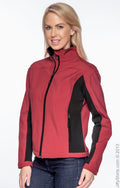 Women's Soft Shell Colorblock Jacket - Red / Dark Charcoal