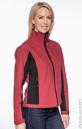Women's Soft Shell Colorblock Jacket - Red / Dark Charcoal