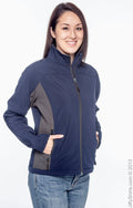 Women's Soft Shell Colorblock Jacket - Navy / Dark Charcoal