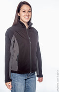 Women's Soft Shell Colorblock Jacket - Black / Dark Charcoal
