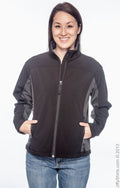 Women's Soft Shell Colorblock Jacket - Black / Dark Charcoal