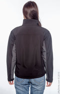 Women's Soft Shell Colorblock Jacket - Black / Dark Charcoal