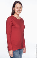 Ladies' Heavy Cotton™ 5.3 oz. Long-Sleeve T-Shirt - Red
