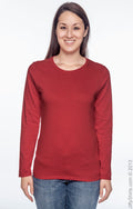 Ladies' Heavy Cotton™ 5.3 oz. Long-Sleeve T-Shirt - Red