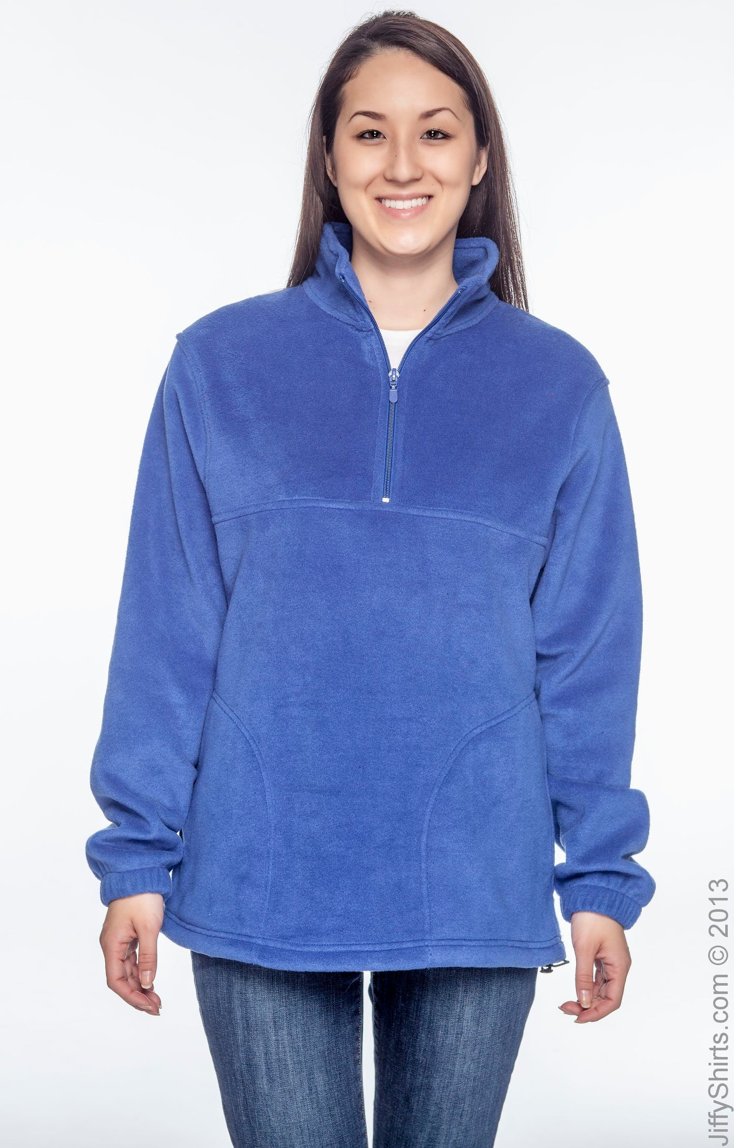 Unisex Quarter-Zip Fleece Pullover - True Royal
