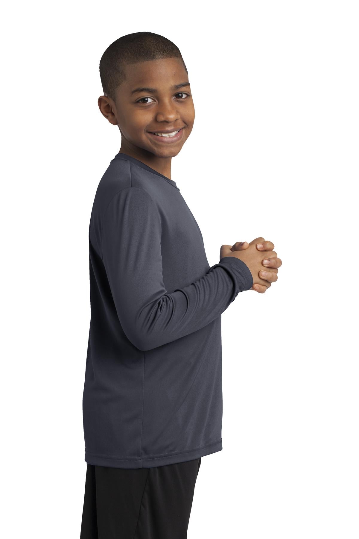 Youth Long Sleeve PosiCharge Competitor Tee - Iron Gray