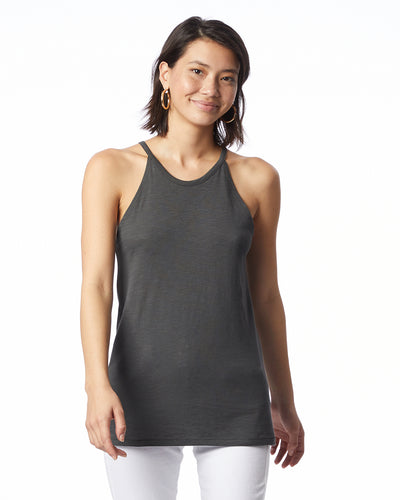 Women's Slub Sporty Tank - Washed Black