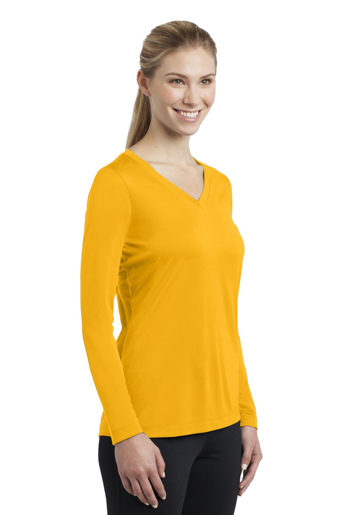 Women's Long Sleeve PosiCharge Competitor V-Neck Tee - Gold