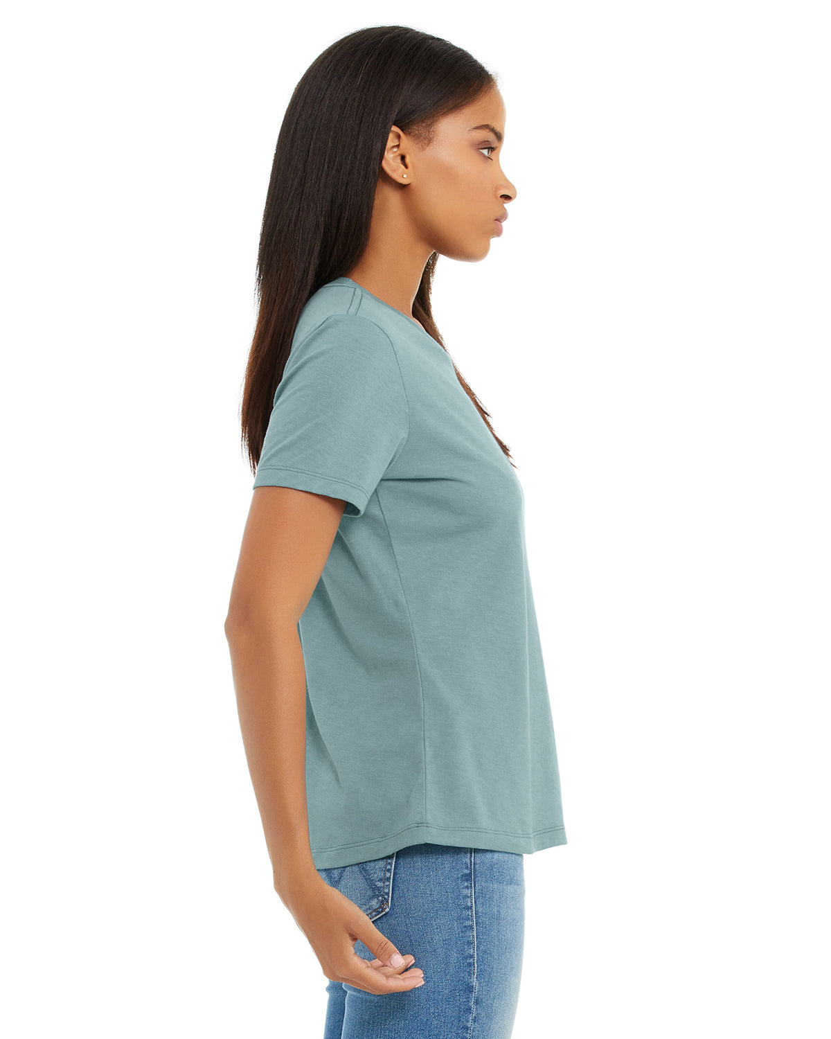 Women's Heathered Relaxed Jersey Short-Sleeve T-Shirt - Heather Blue Lagoon