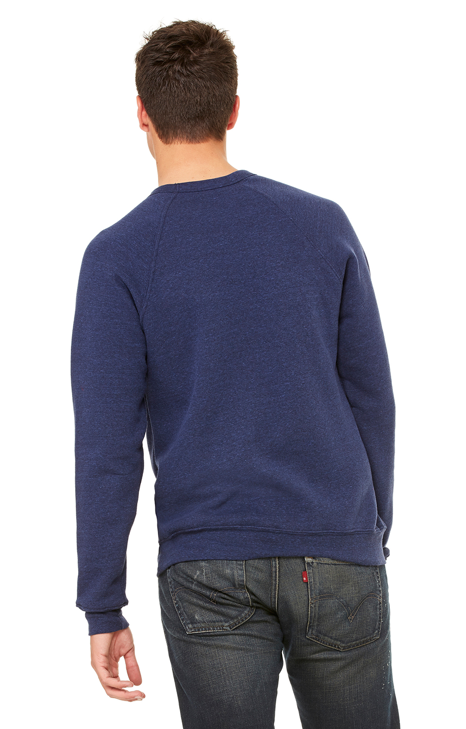 Unisex Sponge Fleece Raglan Sweatshirt - Navy Triblend