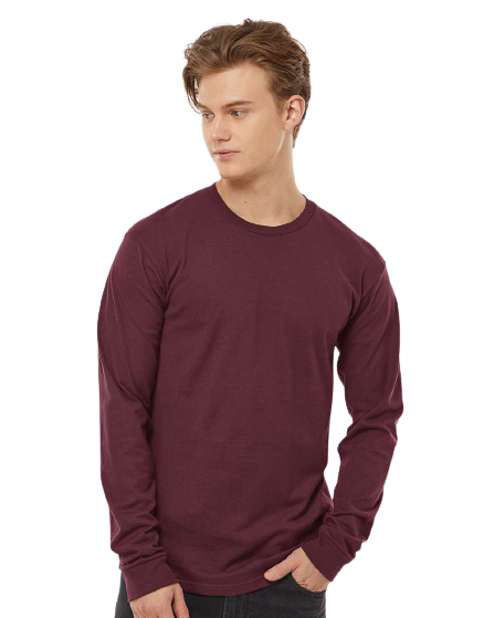 Unisex Heavyweight Long Sleeve Tee - Burgundy