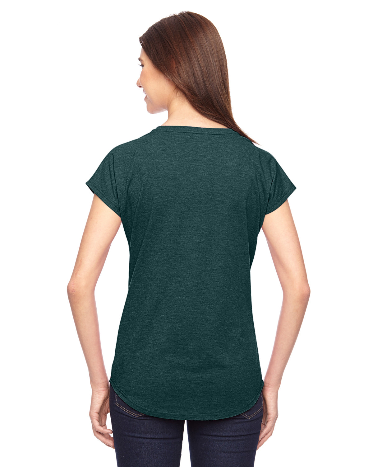Women's Triblend V-Neck T-Shirt - Heather Dark Green