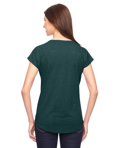 Women's Triblend V-Neck T-Shirt - Heather Dark Green
