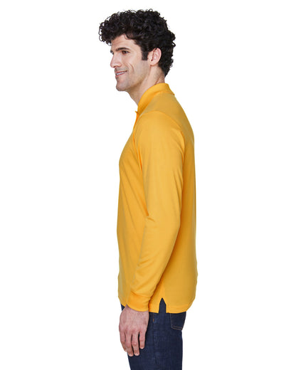 Men's Pinnacle Performance Long-Sleeve Piqué Polo - Campus Gold
