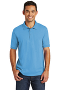 Unisex Core Blend Jersey Knit Polo - Aquatic Blue