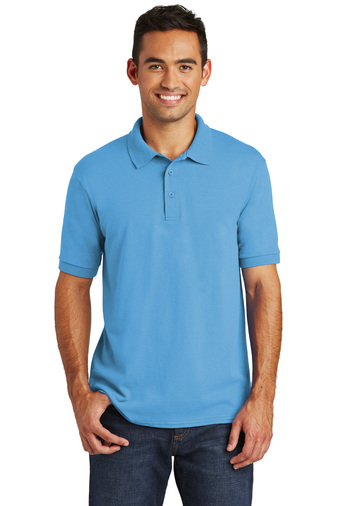 Unisex Core Blend Jersey Knit Polo - Aquatic Blue