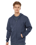 Unisex Fleece Zip Hoodie - Heather Denim