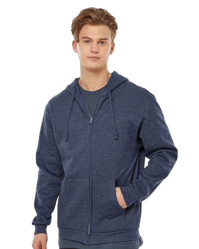 Unisex Fleece Zip Hoodie - Heather Denim