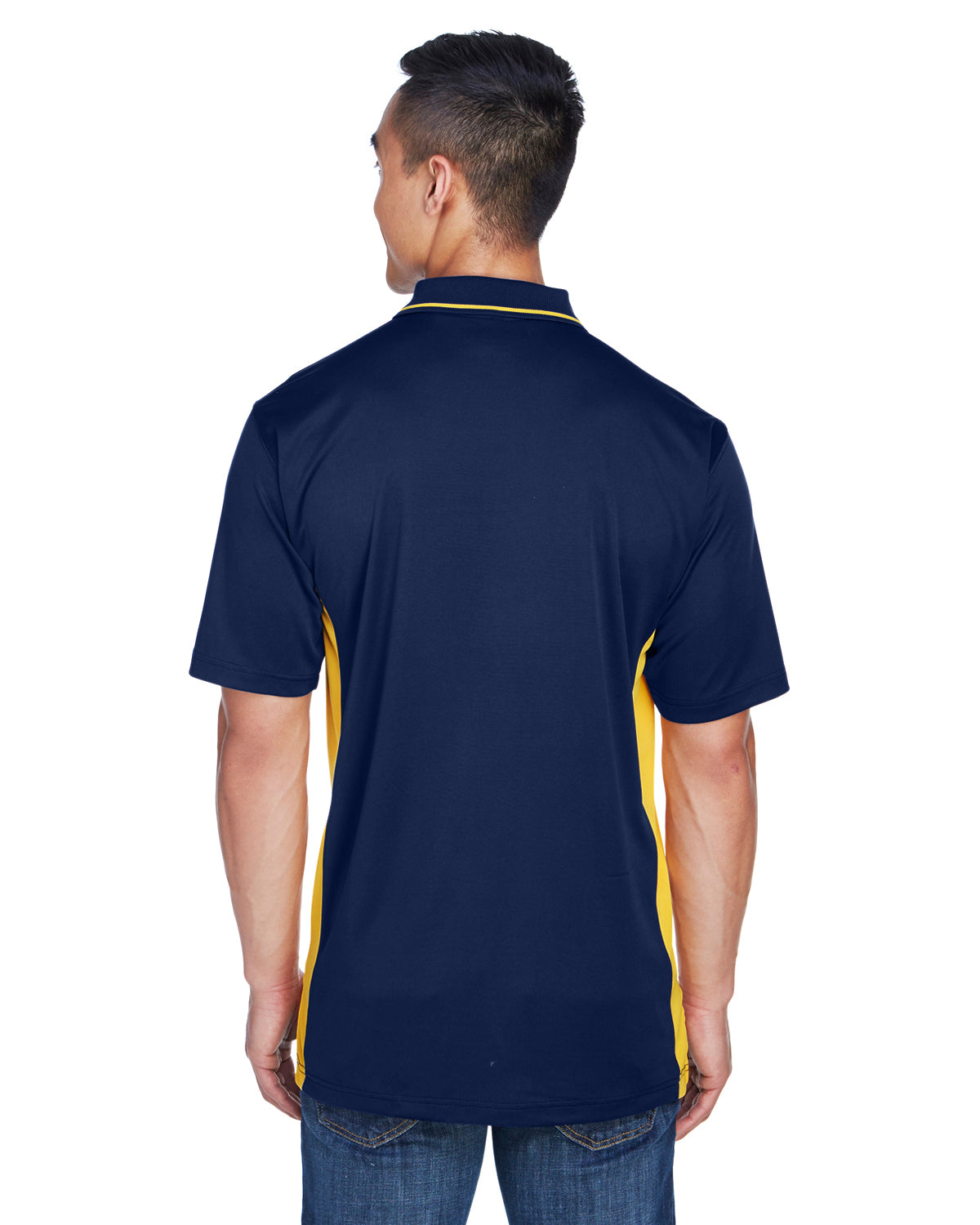 Men's Cool & Dry Sport Two-Tone Polo - Navy / Gold