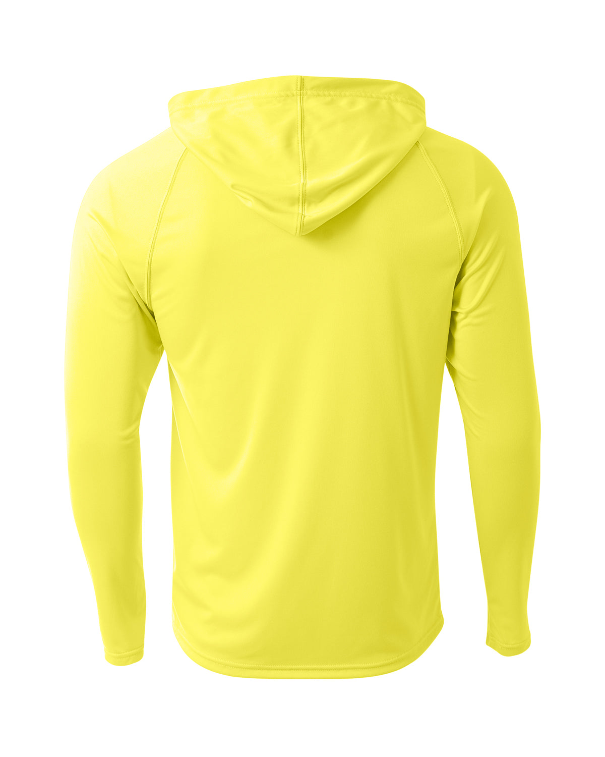 A4 Unisex Cooling Long Sleeve Hooded Tee - SAFETY YELLOW