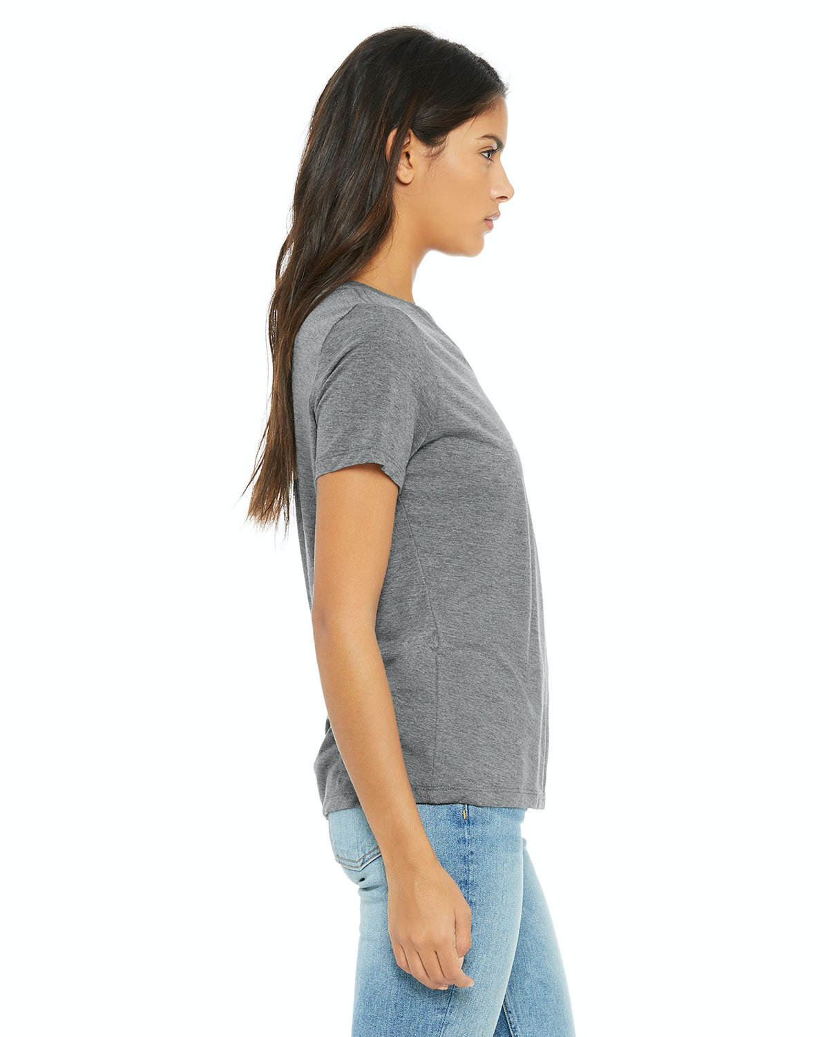 Women's Relaxed Jersey V-Neck T-Shirt - Gray Triblend