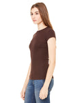 Women's Sheer Mini Rib Short-Sleeve T-Shirt - Chocolate