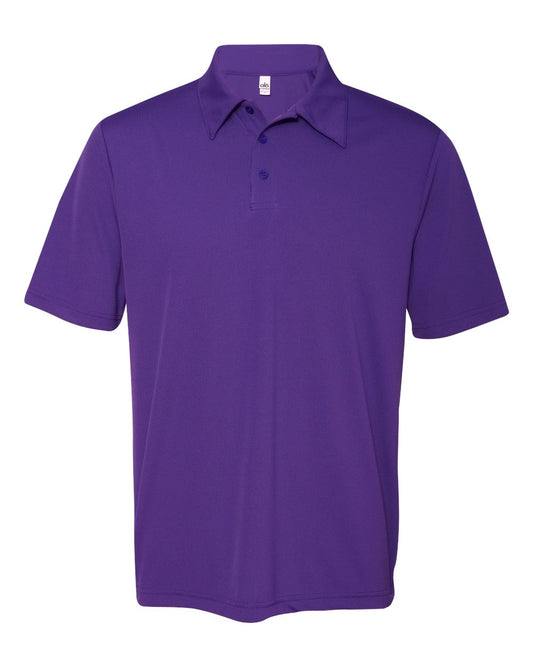 Unisex Performance Three-Button Mesh Polo - Sport Purple
