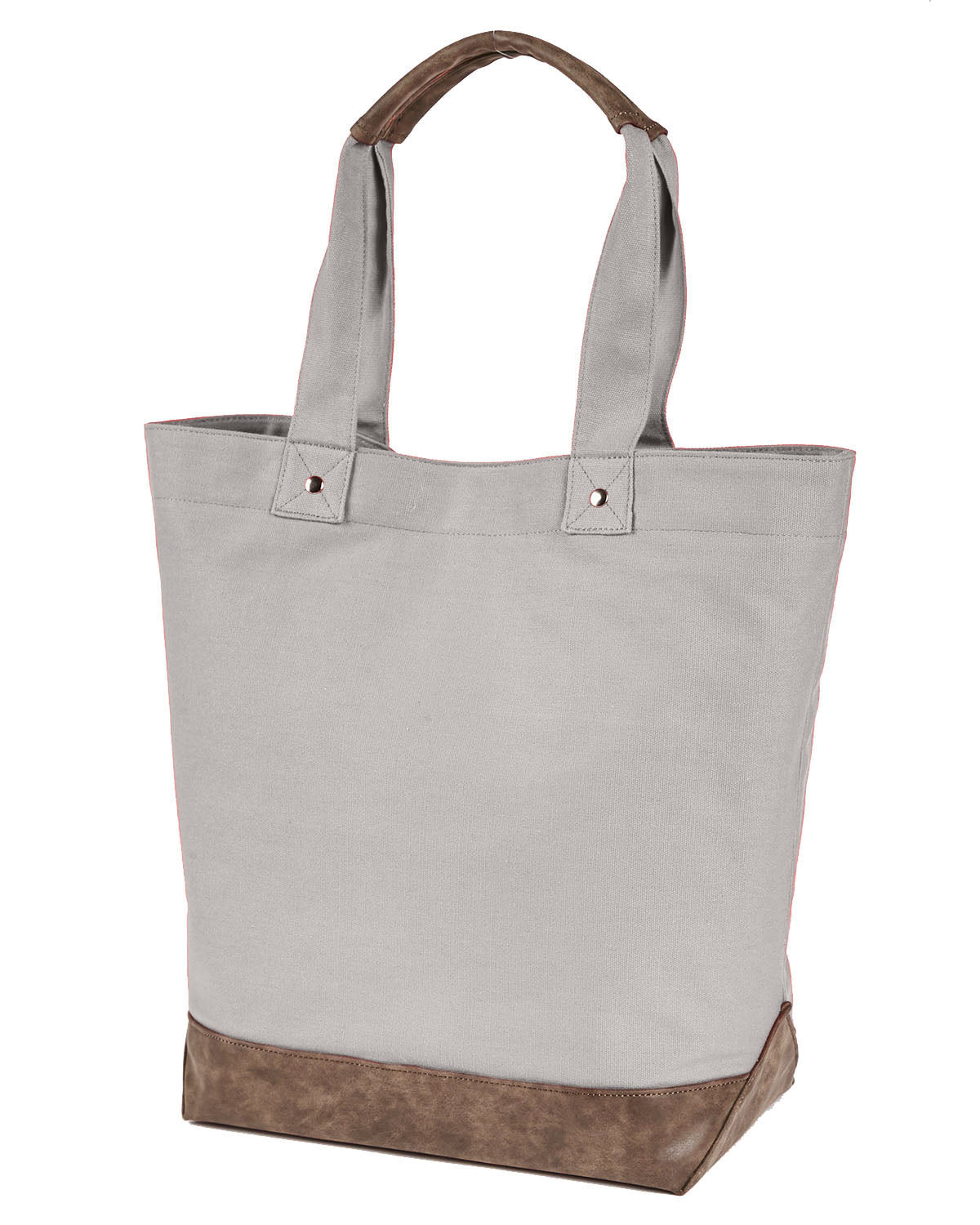 Canvas Resort Tote - Concrete / Brown