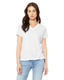 Bella + Canvas 6415 - Women's Relaxed Jersey V-Neck T-Shirt - Solid White Triblend