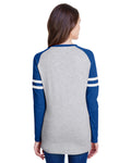 Women's Gameday Mash-Up Long Sleeve Fine Jersey T-Shirt - Vintage Heather / Vintage Ry / W