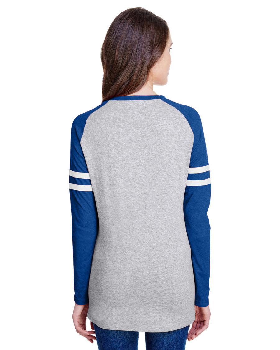 Women's Gameday Mash-Up Long Sleeve Fine Jersey T-Shirt - Vintage Heather / Vintage Ry / W