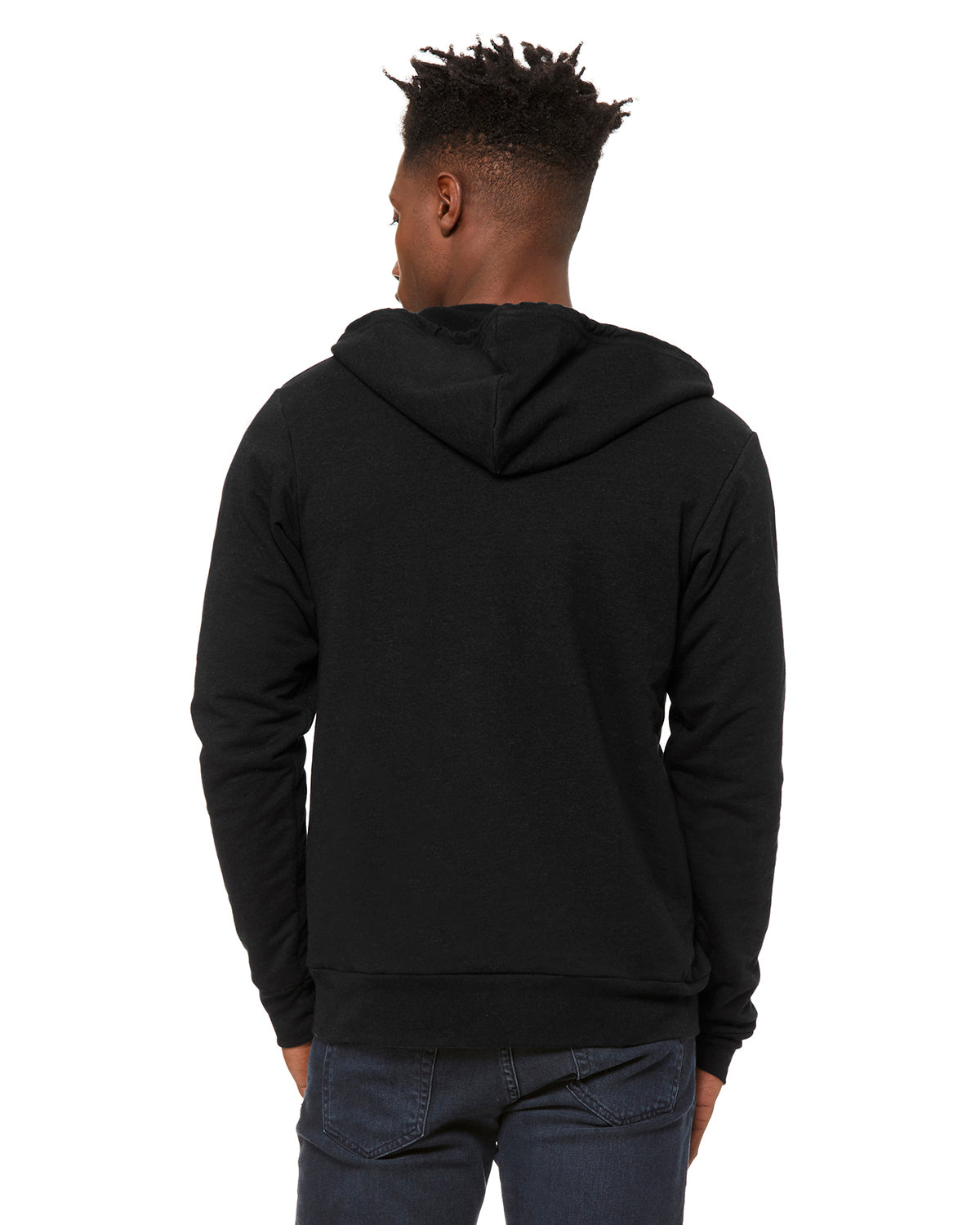 Unisex Poly-Cotton Sponge Fleece Full-Zip Hoodie - Heather Black