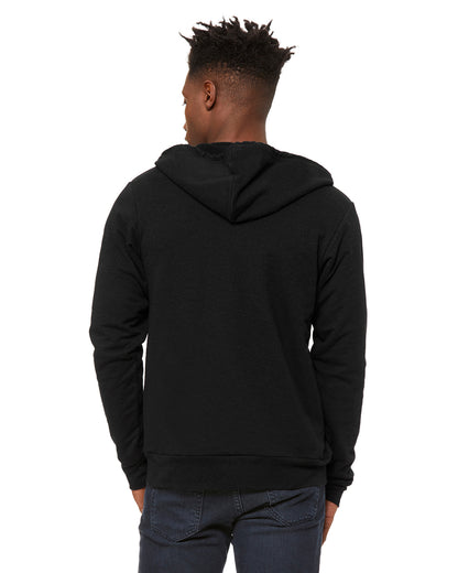 Unisex Poly-Cotton Sponge Fleece Full-Zip Hoodie - Heather Black