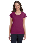 Women's SoftStyle® Fitted V-Neck T-Shirt - Berry
