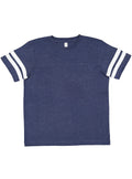 Youth Football Fine Jersey T-Shirt - Vintage True Navy/Blended White