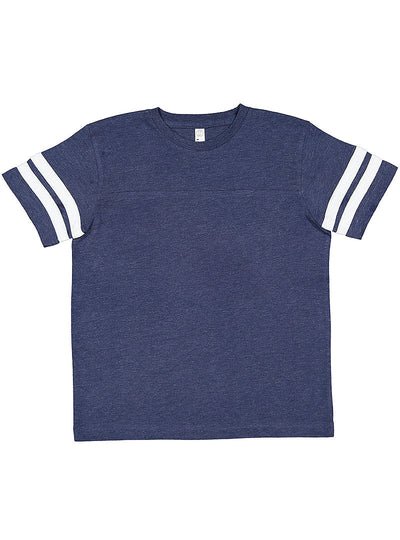 Youth Football Fine Jersey T-Shirt - Vintage True Navy/Blended White