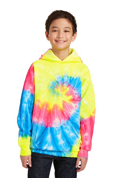 Youth Tie-Dye Pullover Hoodie - Neon Rainbow