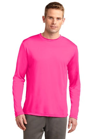 Unisex Long Sleeve PosiCharge Competitor Tee - Neon Pink