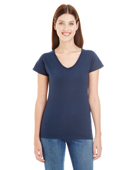 Women's Lightweight Fitted V-Neck T-Shirt - Navy