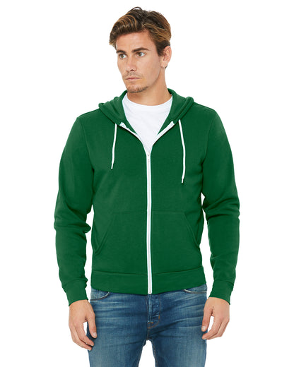Unisex Poly-Cotton Sponge Fleece Full-Zip Hoodie - Kelly