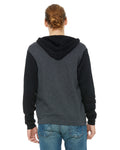 Unisex Poly-Cotton Sponge Fleece Full-Zip Hoodie - Heather Dark Gray / Black