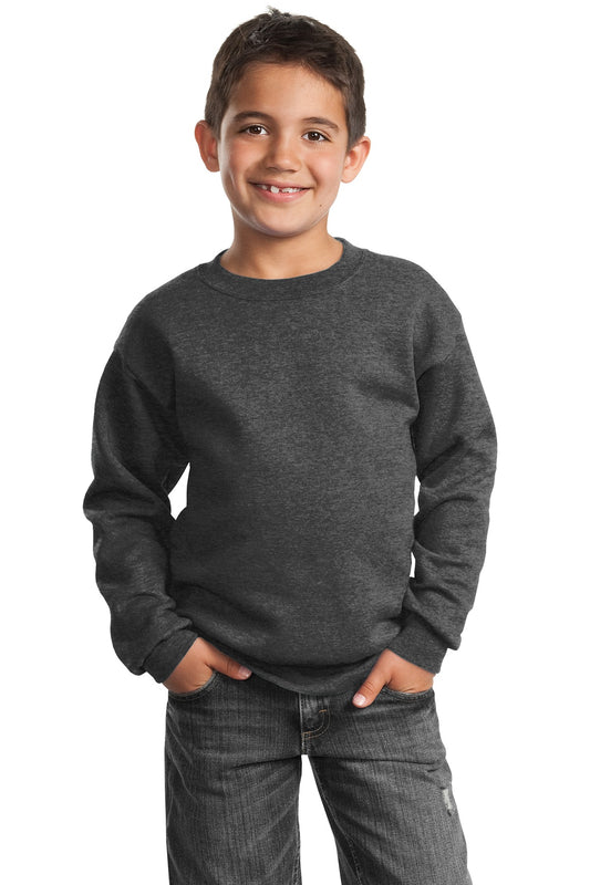 Youth Core Fleece Crewneck Sweatshirt - Dark Heather Gray