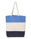 Q-Tees Q125900 - 11L Tri-Color Tote - Navy / Natural / Carolina Blue