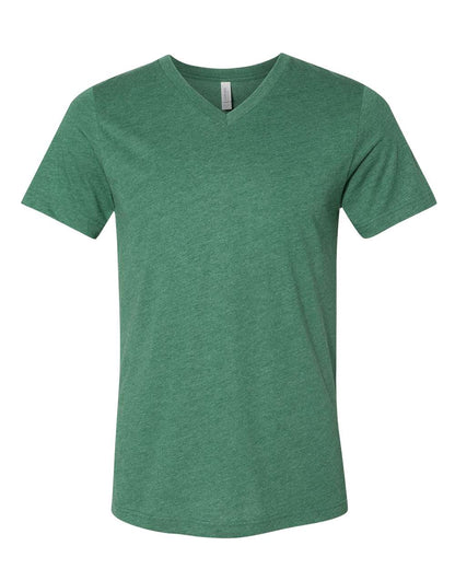 Unisex Jersey Short-Sleeve V-Neck T-Shirt - Heather Grass Green