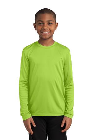 Youth Long Sleeve PosiCharge Competitor Tee - Lime Shock