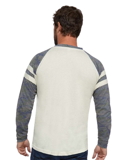 Men's Gameday Mash-Up Long Sleeve Fine Jersey T-Shirt - Nt Heather / Vintage Camouflage / Nt