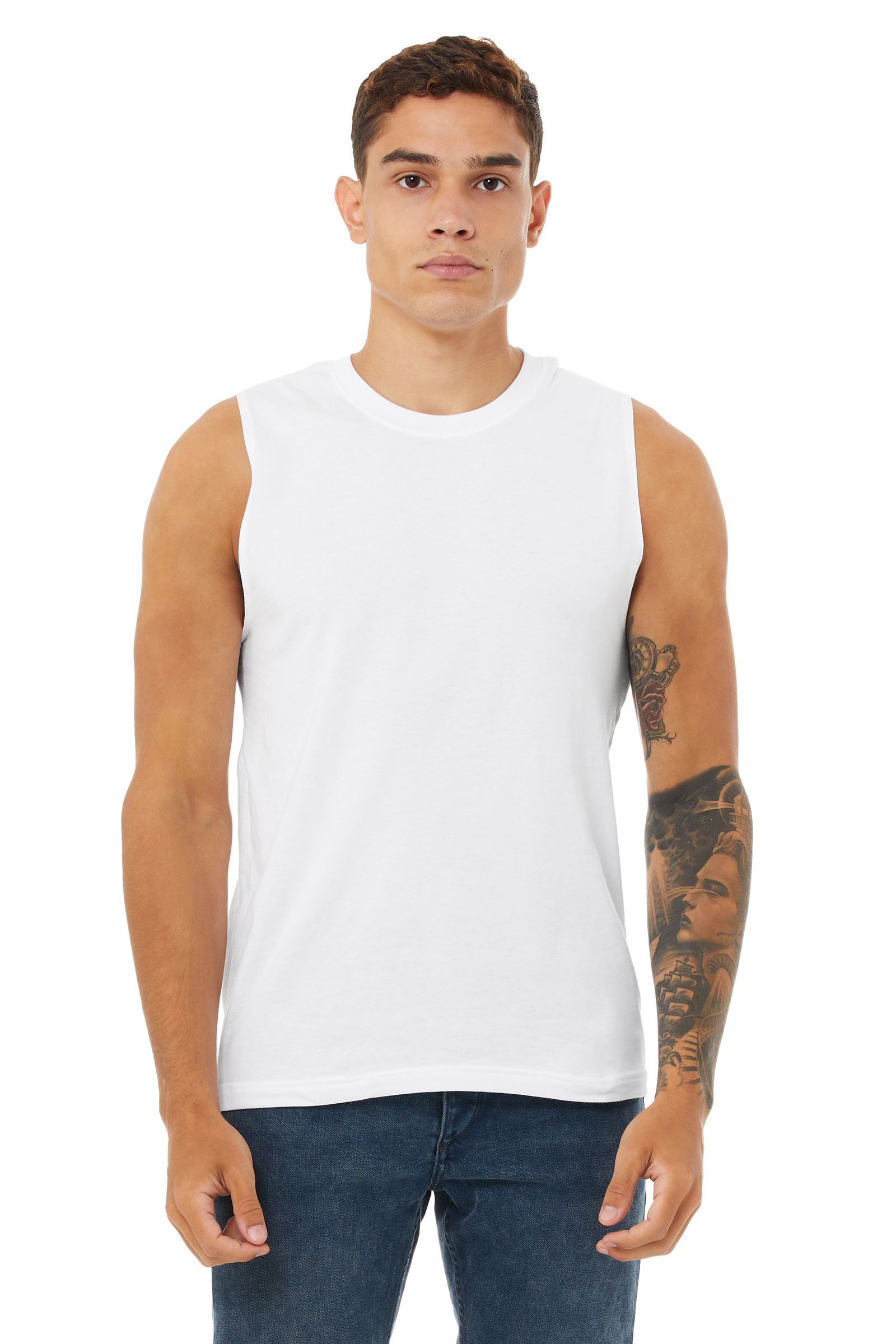 Unisex Jersey Muscle Tank - White